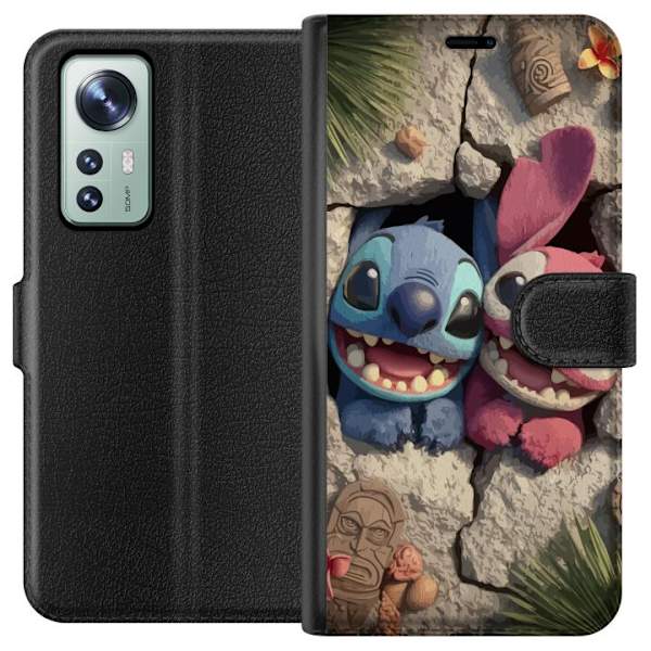 Xiaomi 12 Lompakkokotelo Stitch Angel Lilo & Stitch Motiivi Disney Rakkaus Sarjakuvahahmo Suosittu Sininen Avaruusolio Hauska Disney-elokuva