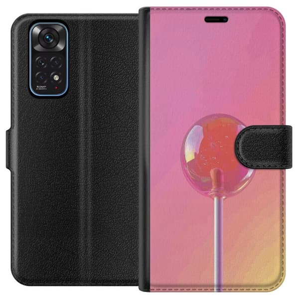 Kompatibel Tegnebogsetui til Xiaomi Redmi Note 11 Blank lyserød pinde mod blød pastelbaggrund pink