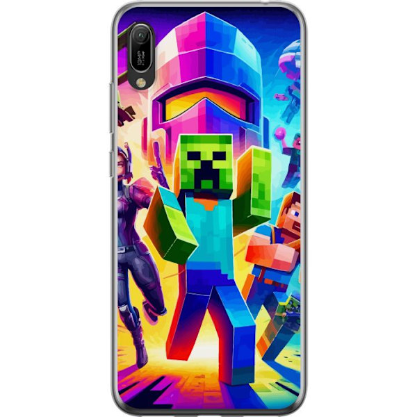 Huawei Y6 Pro (2019) Gjennomsiktig deksel Fortnite vs Minecraf