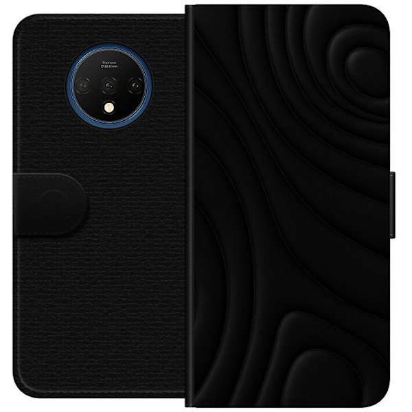 OnePlus 7T Tegnebogsetui Sorte Bølger