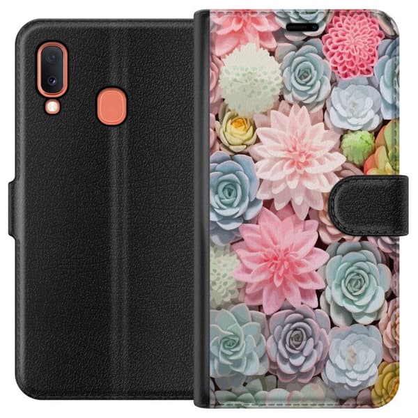 Kompatibelt Lommeboketui til Samsung Galaxy A20e Grønne planter