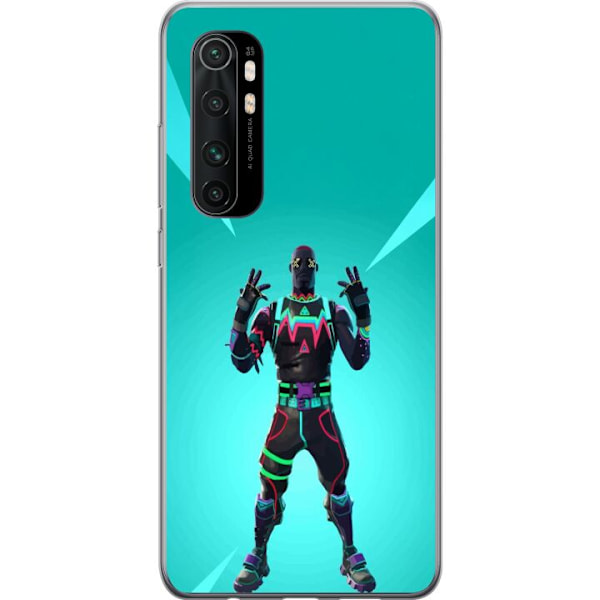 Xiaomi Mi Note 10 Lite Läpinäkyvä kuori musta ritari fortni