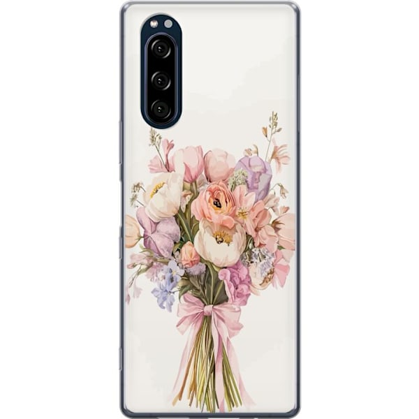 Sony Xperia 5 Läpinäkyvä kuori Kännykkäkuori värikkäällä kukkakimpulla romanttisessa tyylissä