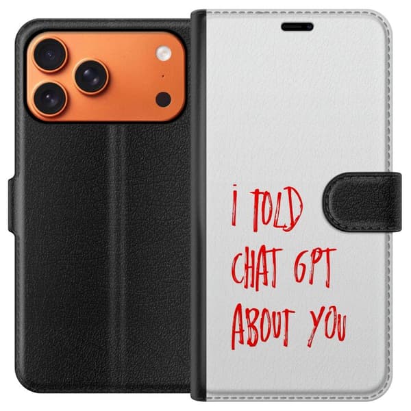 Kompatibelt Plånboksfodral till Apple iPhone 17 Pro Max I Told ChatGPT About You vit