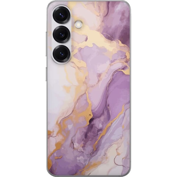 Samsung Galaxy S25 Läpinäkyvä kuori Marmori Violetti Kulta