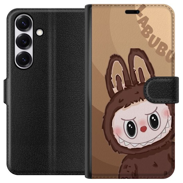 Samsung Galaxy S25 Lommeboketui Labubu Sky Kosebamse - Hvit og