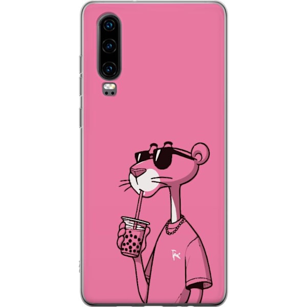 Huawei P30 Läpinäkyvä kuori Pink Panteri Juoma