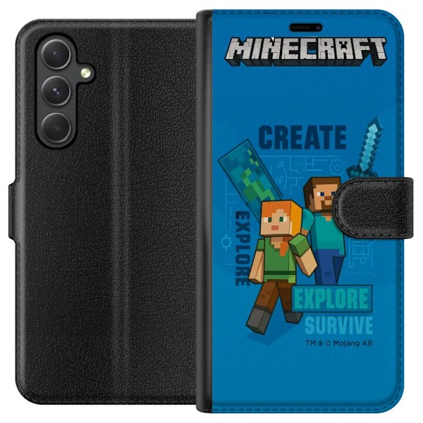 Samsung Galaxy A15 5G Lompakkokotelo Minecraft Luolastot