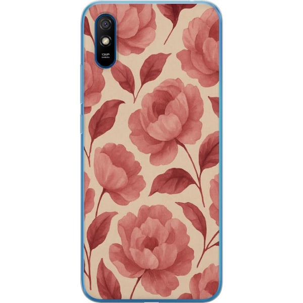Xiaomi Redmi 9A Genomskinligt Skal Rose Bloom