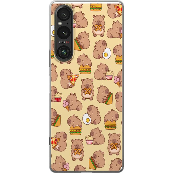 Sony Xperia 1 V Läpinäkyvä kuori Kawaii capybara puhelinkotelo useilla söpöillä hahmoilla