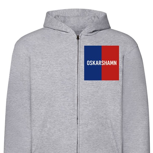 Zip-Hoodie | Hættetrøje med Lynlås til Voksne Oskarshamn – Hockey grå XXL