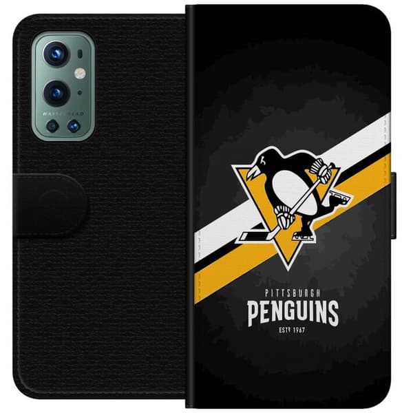 Kompatibelt Plånboksfodral till OnePlus 9 Pro Pittsburgh Penguins (NHL)