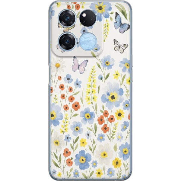 OnePlus Ace Racing Genomskinligt Skal Sommarblommor
