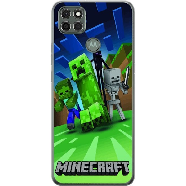 Motorola Moto G9 Power Läpinäkyvä kuori Minecraft Creeper mobilskal i klassisk grön pixelstil