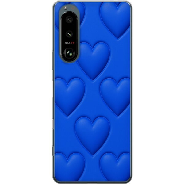Sony Xperia 5 III Gennemsigtig cover Blå Hjerter
