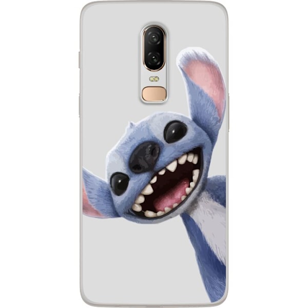 OnePlus 6 Genomskinligt Skal Stitch i Fart – Kawaii Design f
