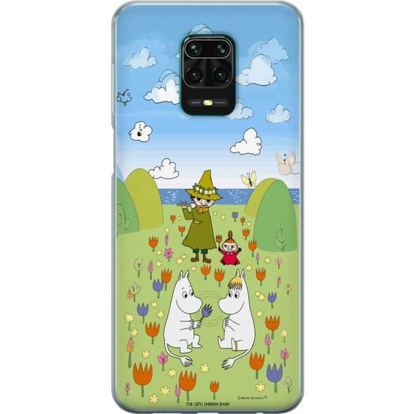Kompatibel Mobilcover til Xiaomi Redmi Note 9 Pro Mumin i blomsteräng grøn
