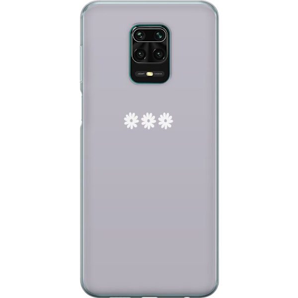 Xiaomi Redmi Note 9 Pro Genomskinligt Skal Lila Blomminimalism – stilrent blommotiv på lila bakgrund