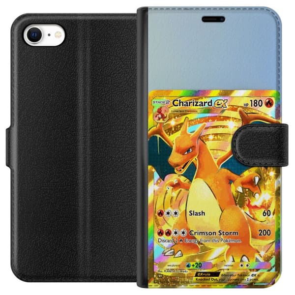 Kompatibel Tegnebogsetui til Apple iPhone 6s Gylden Charizard EX samlerkort med regnbueeffekter guld