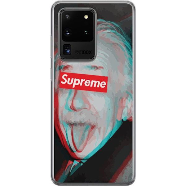 Samsung Galaxy S20 Ultra Genomskinligt Skal Supreme Albert Einstein 3D Motiv Streetwear Design Populär Vetenskap Ikoniskt Grafiskt Urban Art