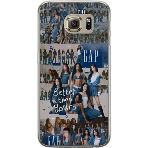 Kompatibelt Mobilskal till Samsung Galaxy S6 KATSEYE denim collage blå