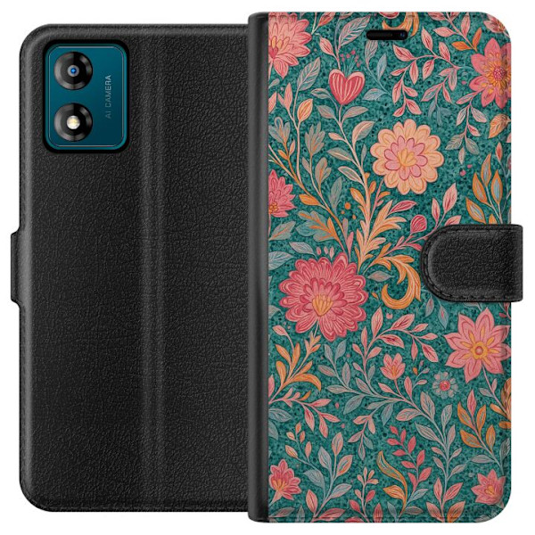 Motorola Moto E13 Lompakkokotelo Floral Dream