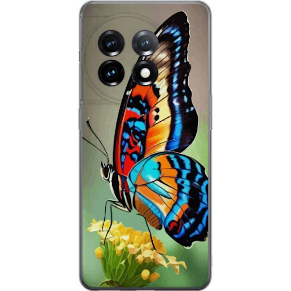 OnePlus 11R Genomskinligt Skal Fjäril Natur Sommar Motiv Vingar Färgstark Design Populär Dekor Grafiskt Exotiskt Tema
