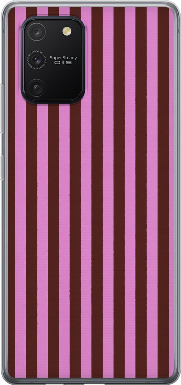 Kompatibelt Mobildeksel til Samsung Galaxy S10 Lite Rosabrune striper rosa
