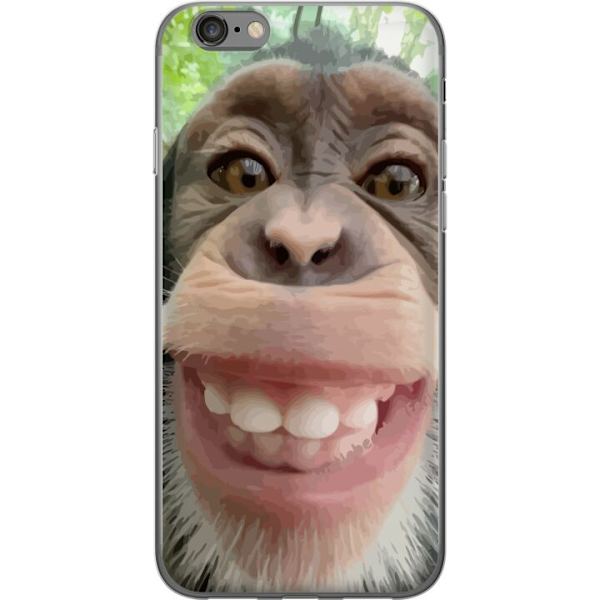 Apple iPhone 6 Genomskinligt Skal Chimp Selfie Rolig Grafisk Design Apa Djurmotiv Trend Roligt Motiv Populärt Urban Art Stil