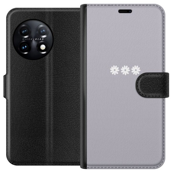OnePlus 11 Lompakkokotelo Lila Blomminimalismi - tyylikäs kuk