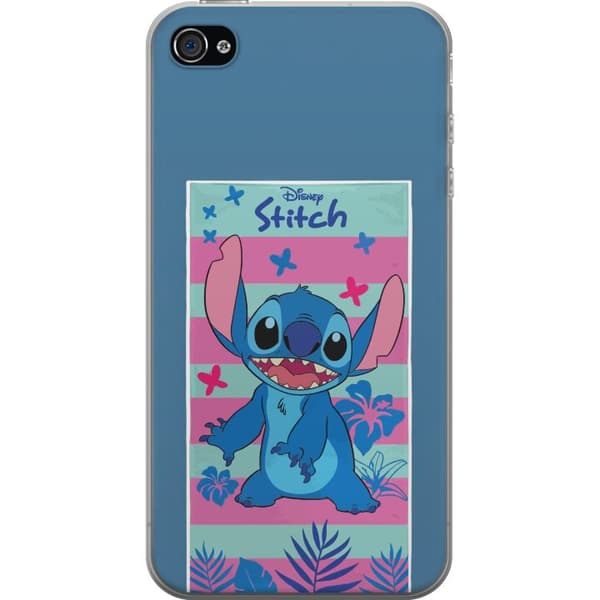 Kompatibelt Mobildeksel til Apple iPhone 4s Stitch med tropiske blader og pastellstriper blå