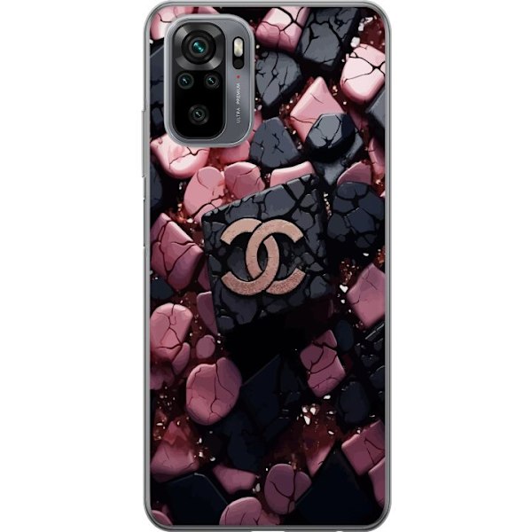 Xiaomi Redmi Note 10 Genomskinligt Skal Chanel Black and Pink