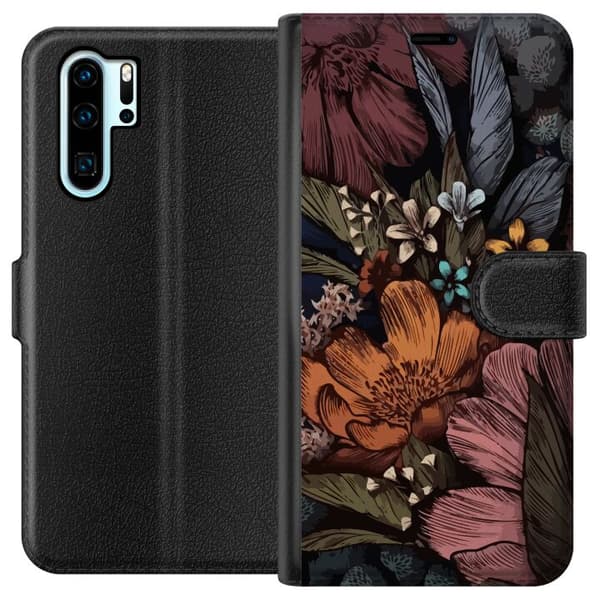Kompatibelt Lommeboketui til Huawei P30 Pro Vintage Blomster
