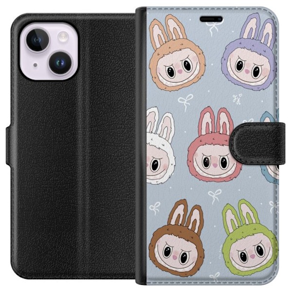 Apple iPhone 15 Plus Tegnebogsetui Labubu Star mønster