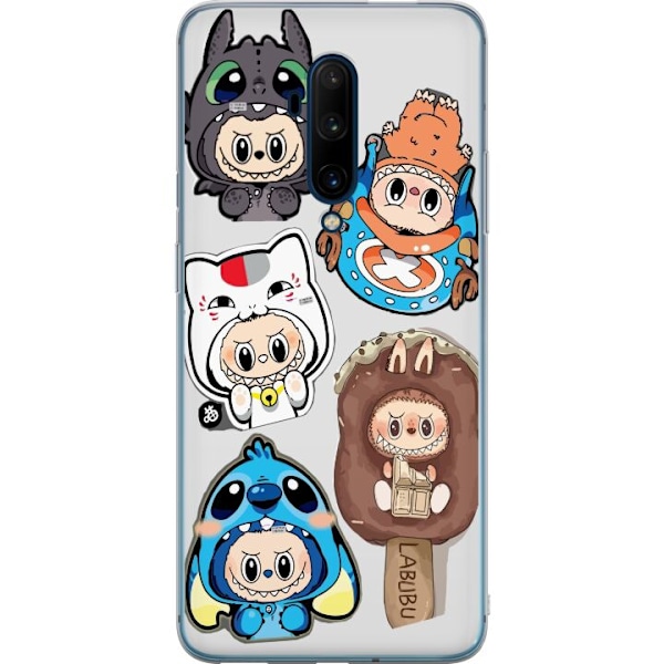 OnePlus 7T Pro Genomskinligt Skal Labubu figursamling – Pop Mart Labubu The Monsters i färgglad design