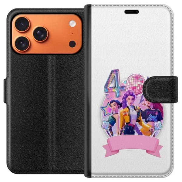 Kompatibelt Plånboksfodral till Apple iPhone 17 Pro Max Popstjärnor nummer fyra rosa
