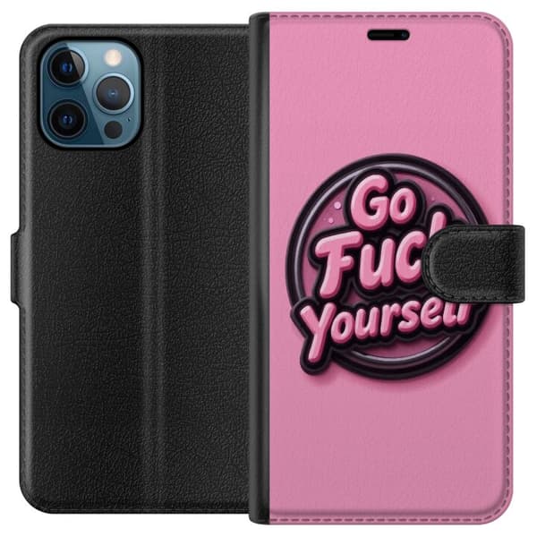 Kompatibel Tegnebogsetui til Apple iPhone 12 Pro Rosa 3D textposter