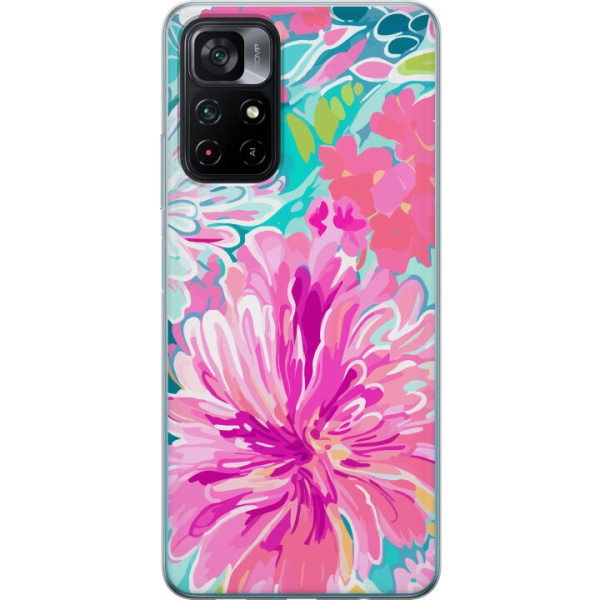 Xiaomi Poco M4 Pro 5G Gennemsigtig cover Blomsterrebs