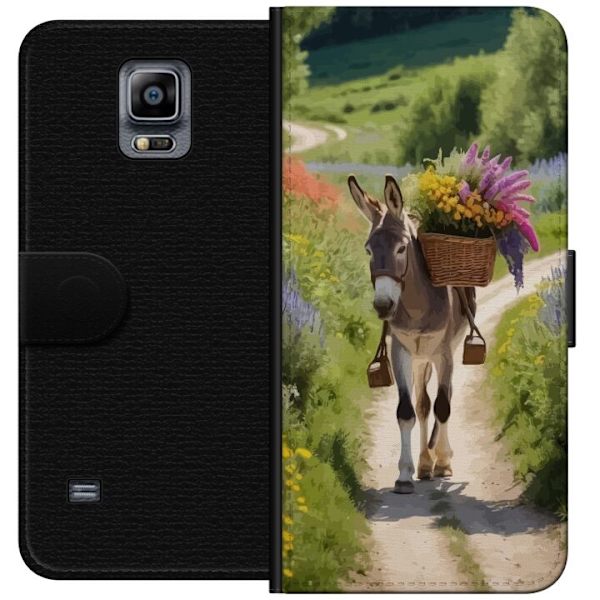 Samsung Galaxy Note 4 Tegnebogsetui Æsel Dyremotiv Rolig Design Naturmotiv Populær Dekoration Humor Grafisk Dyretema Eksotisk