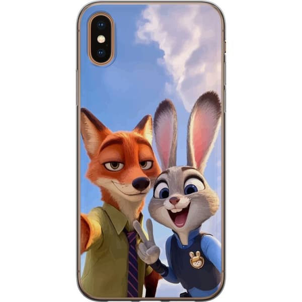 Kompatibelt Mobildeksel til Apple iPhone XS Zootopia Nick og Judy bestevenner