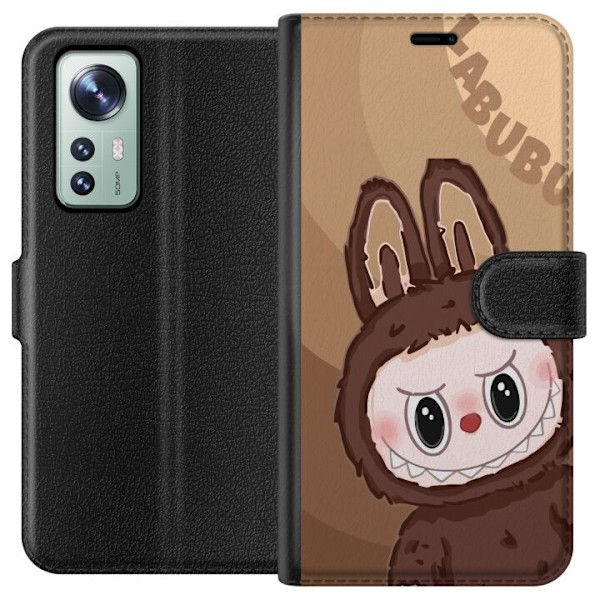 Xiaomi 12 Tegnebogsetui Labubu Skyde Sød - Hvid og Blå Desig