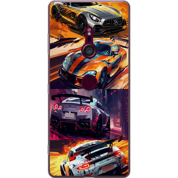 Sony Xperia XZ3 Genomskinligt Skal Rally Fever – fartfyllt motiv med rallybilar