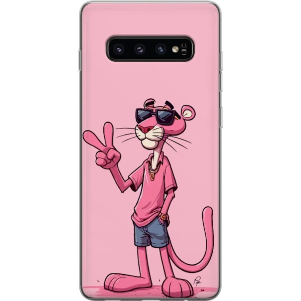 Samsung Galaxy S10 Genomskinligt Skal Pink Panter Peace