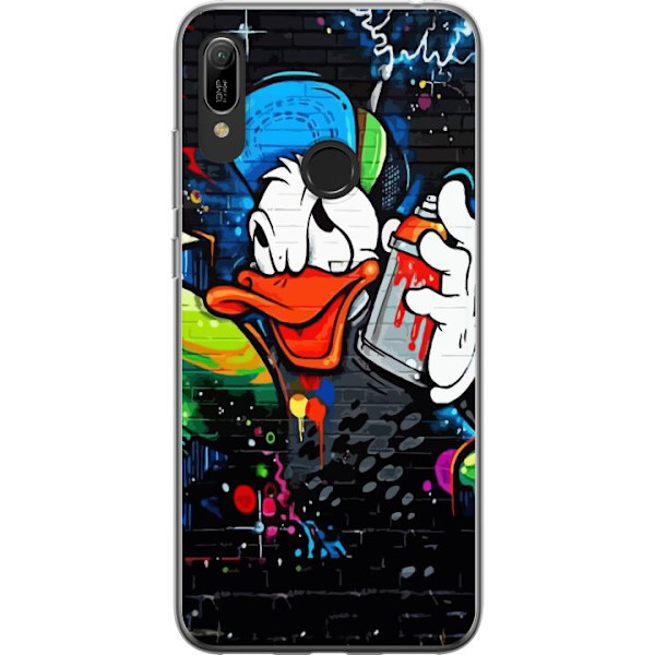 Huawei Y6 (2019) Läpinäkyvä kuori Kalle Anka Graffiti Disney Design Hauska Lasten Motiivi Väri Graafinen Suosittu Sarja Ikoninen Disney-hahmo