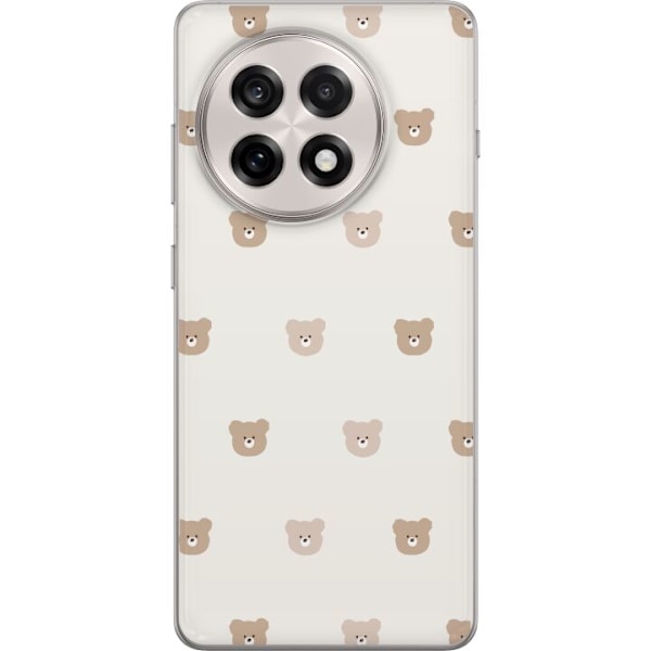 OnePlus 13R Läpinäkyvä kuori Teddy-tausta - söpöt teddyka