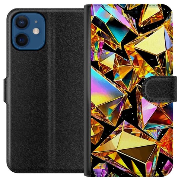 Kompatibelt Plånboksfodral till Apple iPhone 12 mini 3D Guld