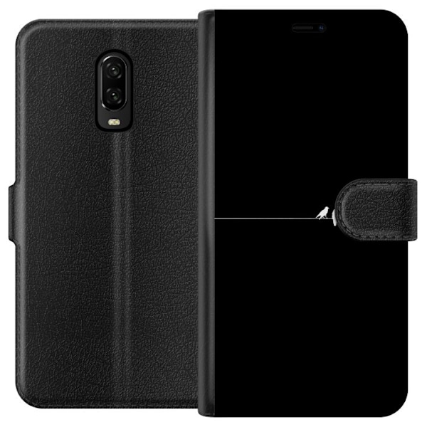 OnePlus 6T Tegnebogsetui Minimalistiske fugle sort