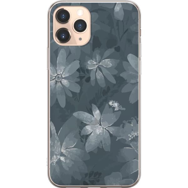 Kompatibelt Mobilskal till Apple iPhone 11 Pro Blommor Grå / Blå