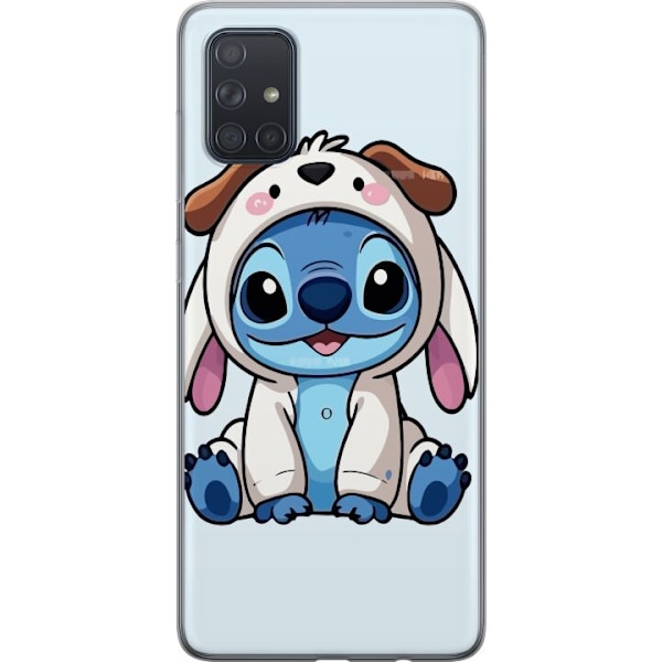 Samsung Galaxy A71 Läpinäkyvä kuori Stitch Koirapuku Lilo & Stitch Disney Hauska Design Sininen Avaruusolento Sarjakuva Hahmo Suosittu Lapsille Suo