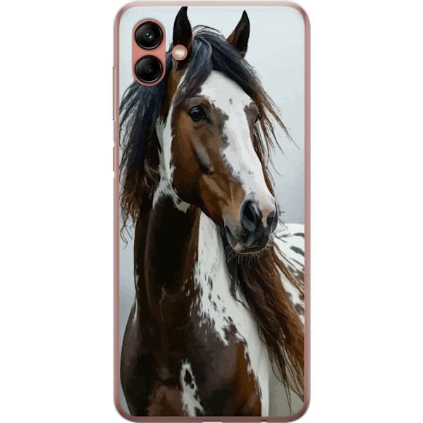 Samsung Galaxy A04 Genomskinligt Skal Häst Djurmotiv Grafisk Design Natur Kraftfullt Motiv Populär Väggkonst Djurtema Ridning